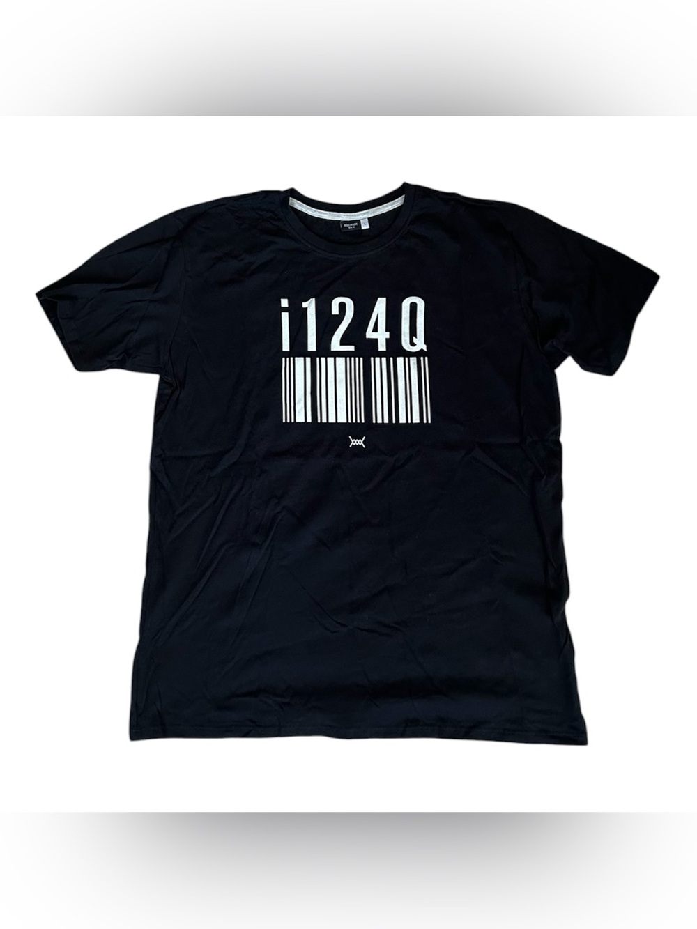 Adult Unisex Hidden Message Black Graphic Barcode Tee - i124Q, Size L